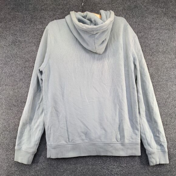 AllSaints Men's Drawstring Hoodie Medium Long Sleeve Blue Embroidered Cotton - Picture 5 of 15